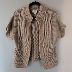 Loft Tan Open Shortsleeve Cardigan Size Medium